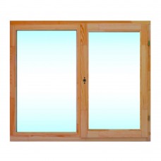 Окно деревянное 1160х1320х45 мм 2 створки левая глухая, правая поворотная