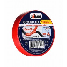 Изолента Unibob ПВХ красная 15 мм х 20 м